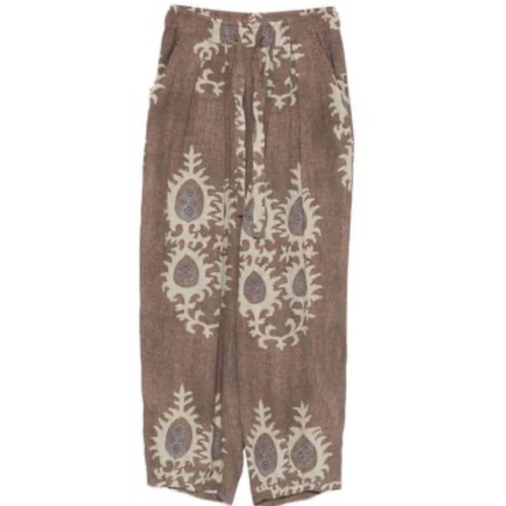 Bazar Deluxe Bali Moka, Print Trousers Ethnic, Sz M No Drawstrings - Picture 3 of 8